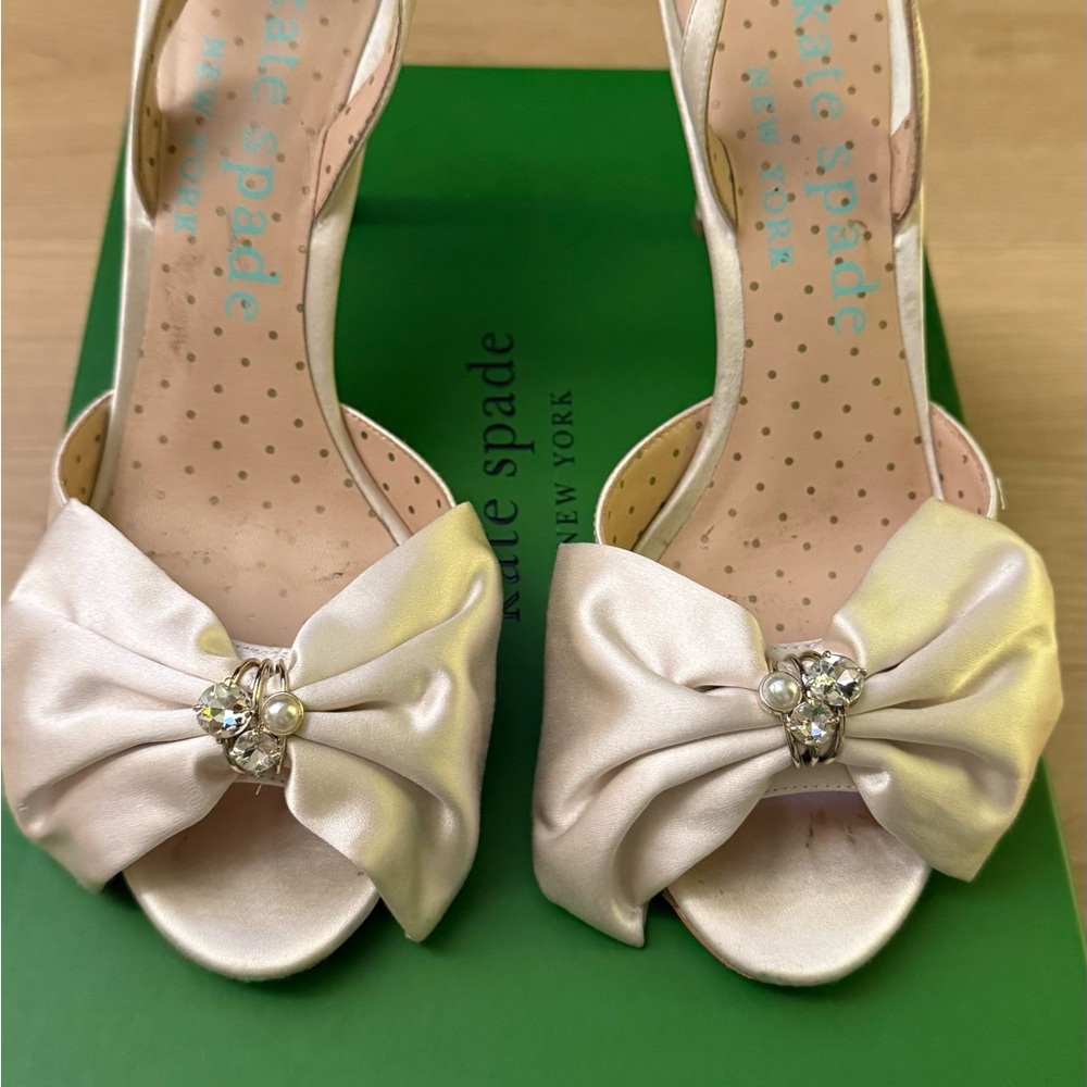 Kate Spade Happily Cream Bow Sling Shoes